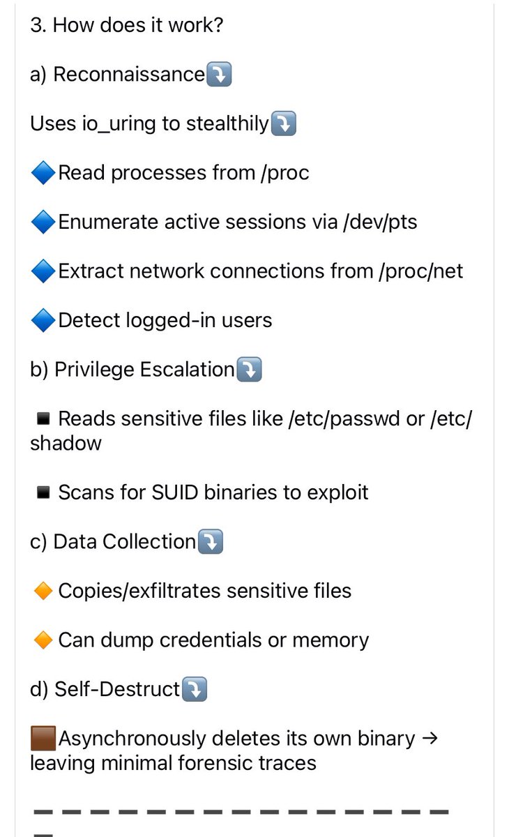AnonOzzyDude's tweet image. 📒 RingReaper — Detailed Notes⤵️

1. What is it?

&quot;RingReaper is a Linux post-exploitation tool / malware framework designed to evade traditional EDR (Endpoint Detection.
#Nmap #NetworkScanning #CyberSecurity #EthicalHacking #InfoSec #PortScanner #EducationOnly #CyberSec #Network