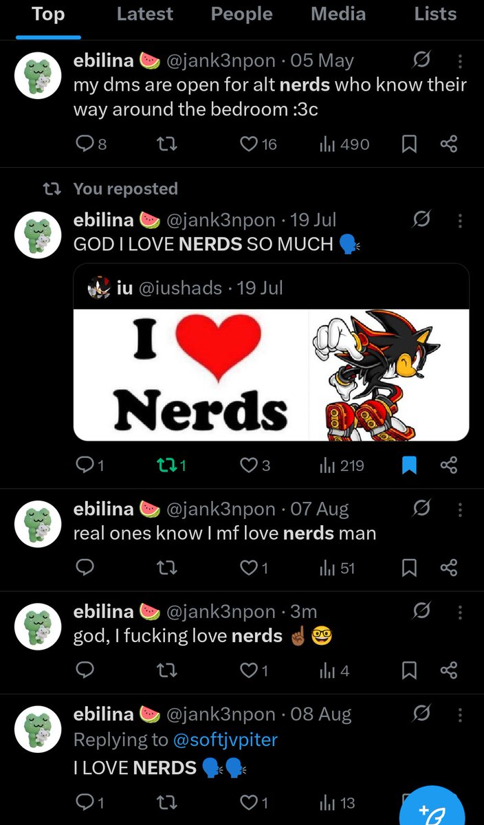 jank3npon's tweet image. guys, do we think I love nerds or like do I not tell you all enough ??
#nerd #nerds #ilovenerds