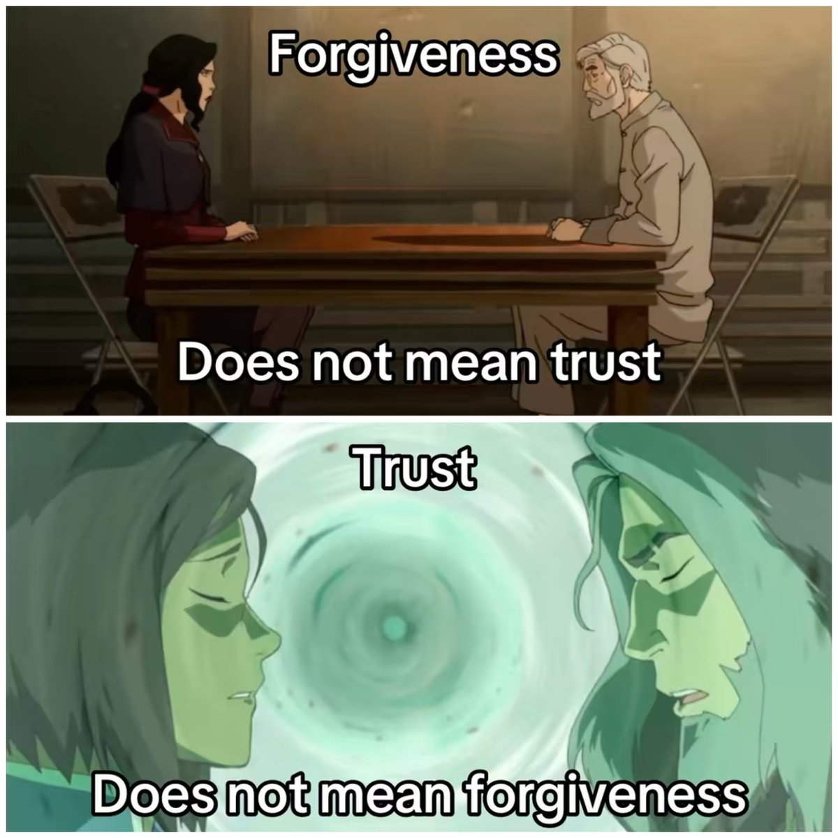 😌 Two sides of the same coin 🌀 Forgiveness ≠ Trust, Trust ≠ Forgiveness.