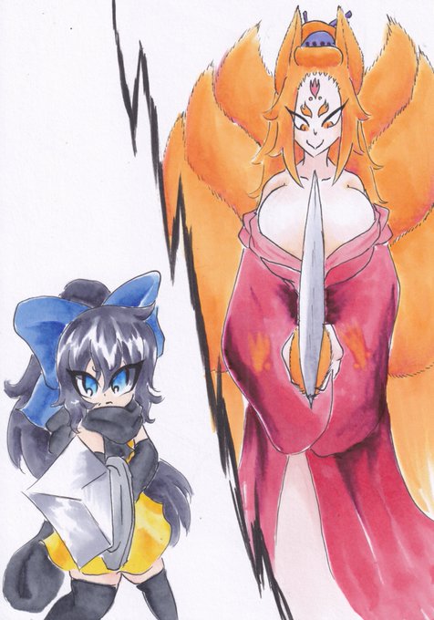 勇者と対峙した炎魔将はゆっくりと刀を構える。

その瞬間に、勝負はついていた。
「刀を構える」という動作の最中、目に映らぬ速度で勇者の両腕を微塵に斬り捨てていたのだ。
指先から肘までをコマ切れにされた痛みが、血を見てようやく認識できた勇者は……… 