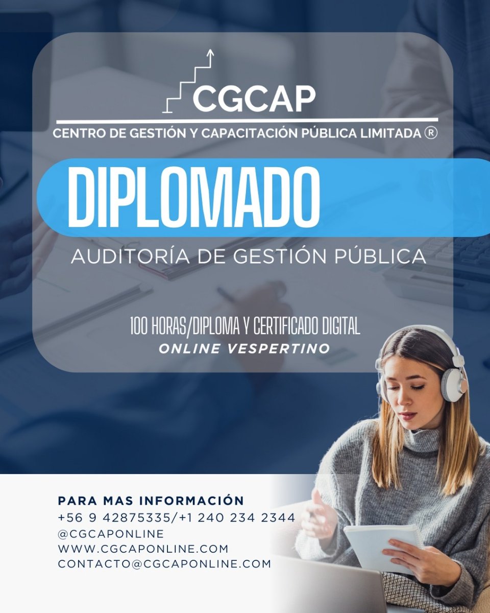 Te invitamos a la 2da versión del Diplomado "Auditoría de Gestión Pública" con el Mg. Salvador Aparicio y como parte del Programa de Formación Especializada (PFE) de Postítulos de Administración Pública. Inicio 08 de septiembre, inscripciones abiertas, te esperamos.