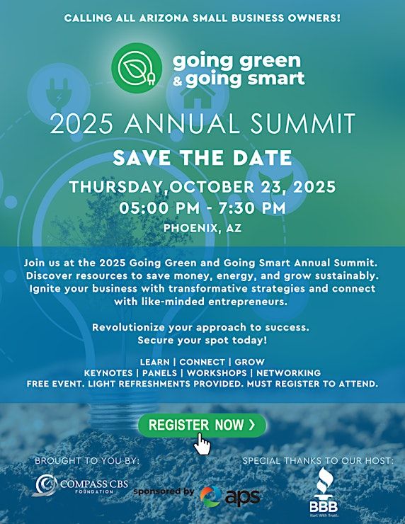 _GLSolutions_'s tweet image. 🌿 The 3rd Annual Going Green Summit is here!
📅 Oct 23, 2025 | 
📍 Better Business Bureau
Join sustainability leaders &amp;amp; innovators for a day of insights &amp;amp; action.
Register: eventbrite.com/e/3rd-annual-g…
#GoingGreenSummit #ClimateAction