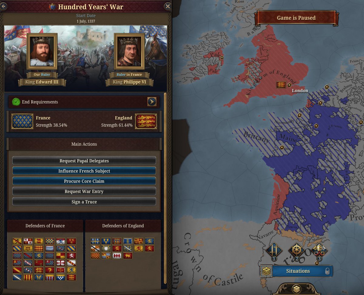 nekotei_m's tweet image. #EU5 #ProjectCaesar
Tinto Flavour#39はイングランド固有コンテンツの紹介
forum.paradoxplaza.com/forum/develope…

◎イングランド／グレートブリテン（Tier 1／DHE 233）
■歴史的背景…