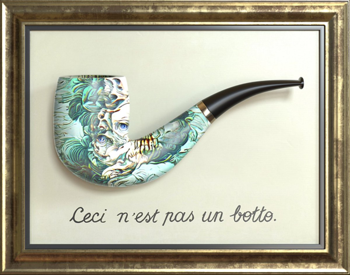 Botto
Blossoming Cadaver, 2021

A Genesis piece, Botto's 4th ever mint, and one of a limited number of Botto pieces minted in 2021.

Included with the piece is the corresponding Blossoming Cadaver Pipe, which gives the owner extra Botto voting points and occasional perks from