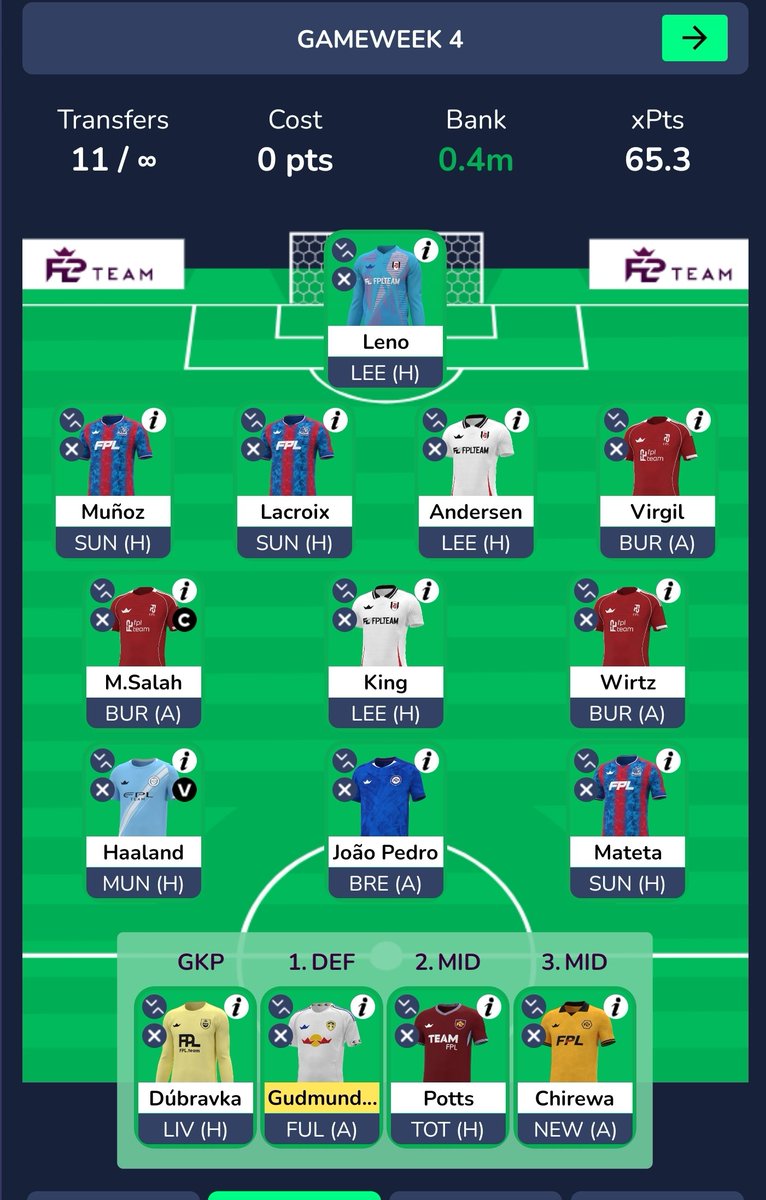 FplRitz's tweet photo. @Chai_FPL This is the current thinking if no Palmer https://t.co/iXZ005wMnp