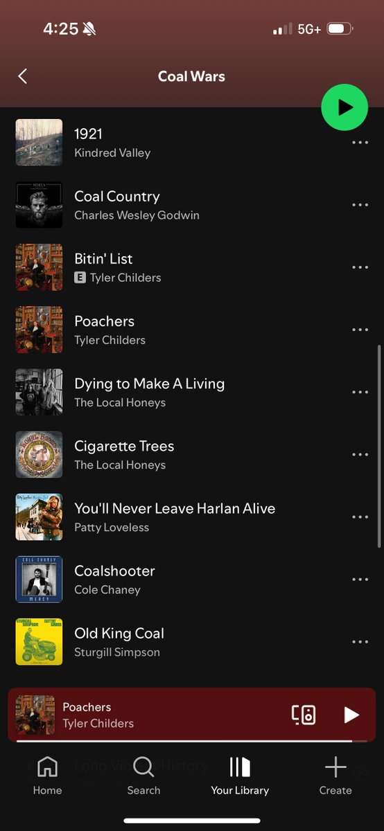 not that anyone cares but this was my playlist for three months while working on the legacy of blair mountain - had to make sure it wouldn’t mess up my spotify wrapped though
