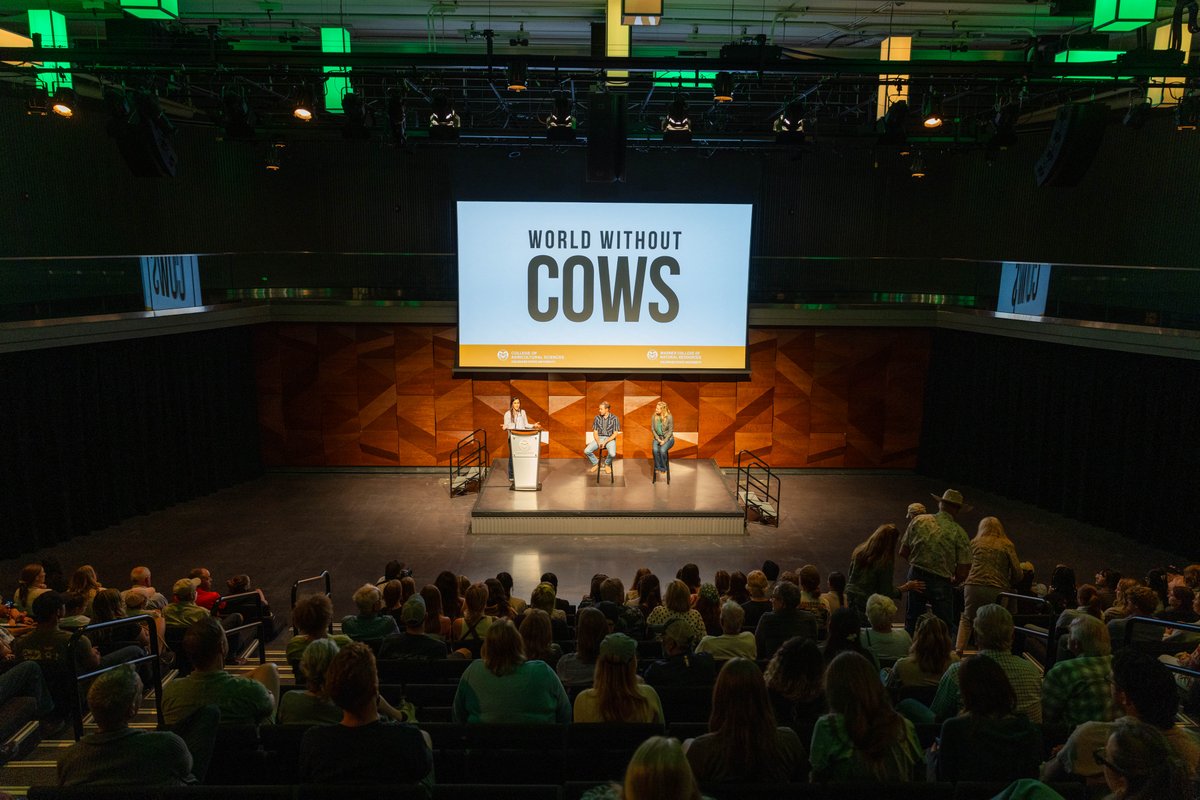 CSUAgNext's tweet image. For Ag Week, @CSUAgSci and @WarnerCollege hosted a screening of @worldwithoutcow, an @Alltech documentary exploring the vital role of ruminants in global food systems. The event also featured a panel discussion with @CSUAgNext&apos;s Director @DrKimStackhouse.