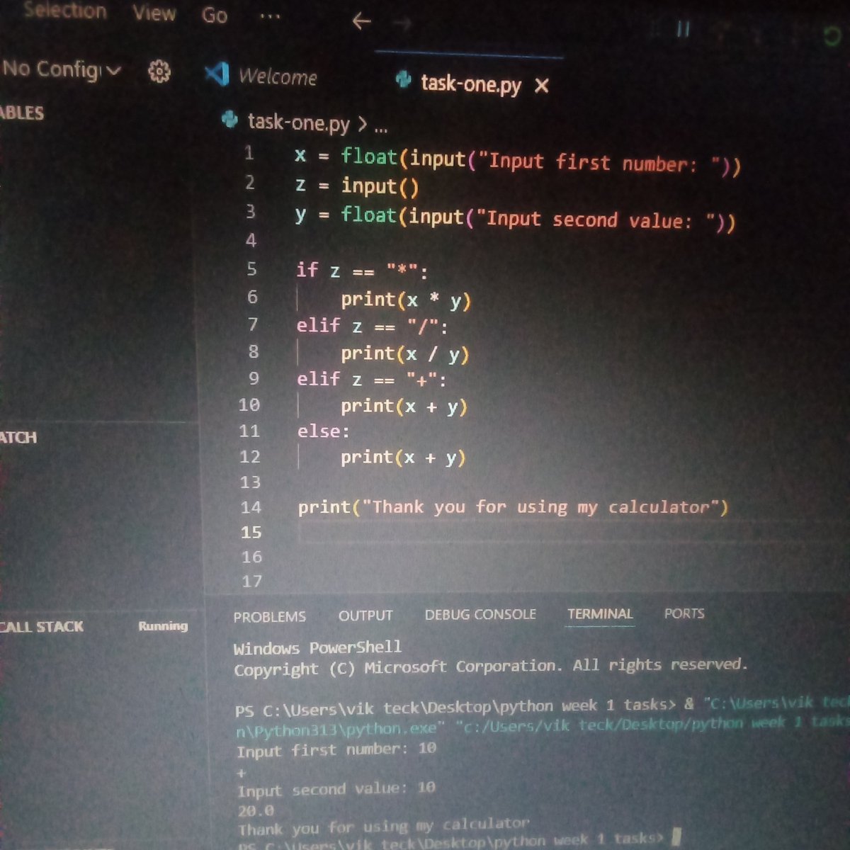bass_and_tech's tweet image. 100 days of Learning Python (hands-on)
Day 1
Simple basic calculator using if, elif and else conditions.
#python
#MachineLearning
#projectbased