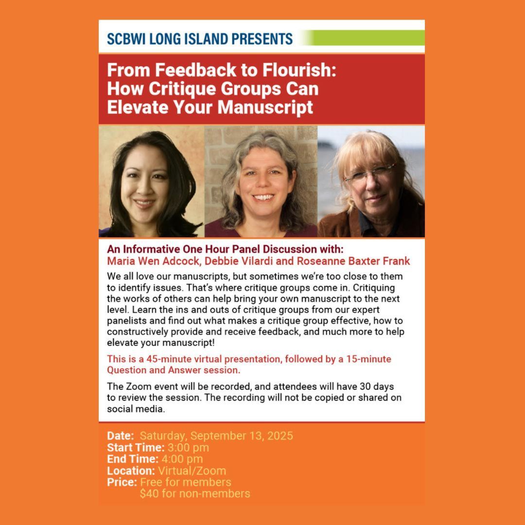 Spaces are filling up fast!
Virtual Event Saturday, Sept 13th 3-4pm
Registration Required and this will be recorded.
scbwi.org/events/scbwi-l…