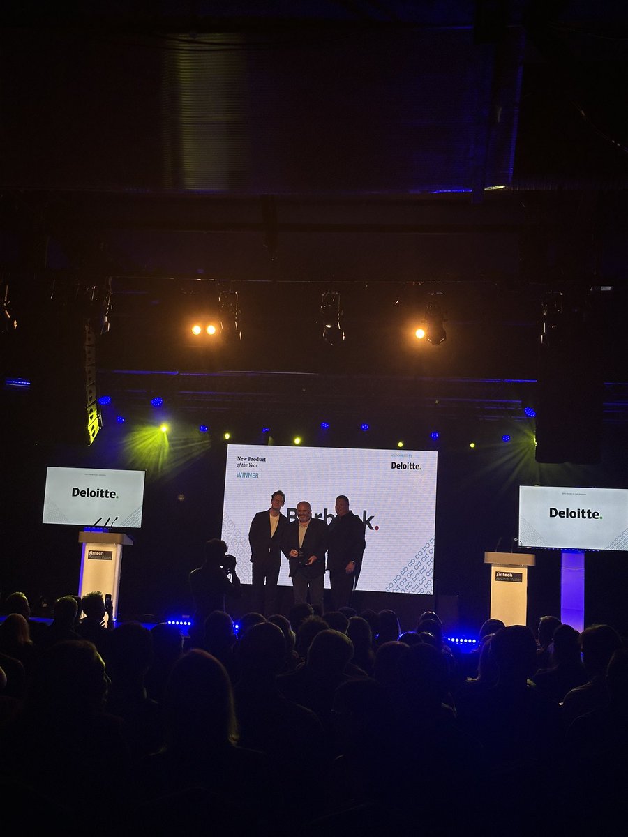 fintechwales's tweet photo. Innovation should be celebrated! The New Product of the Year award goes to Burbank Software! ✨
 Highly Commended was awarded to Kesintel 👏🏻

Thank you to Deloitte for their kind sponsorship!

#FinTechAwardsWales https://t.co/tnPRLt78FJ