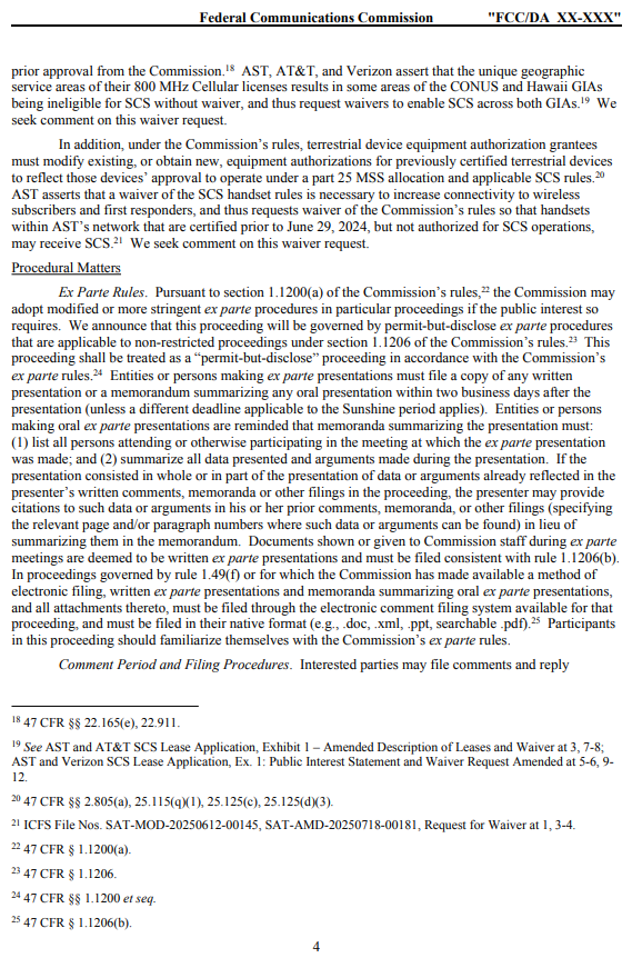 .<a href="/FCC/">FCC</a> places <a href="/AST_SpaceMobile/">AST SpaceMobile</a> Supplemental Coverage from Space application and associated waiver requests on public notice. Available here: docs.fcc.gov/public/attachm….