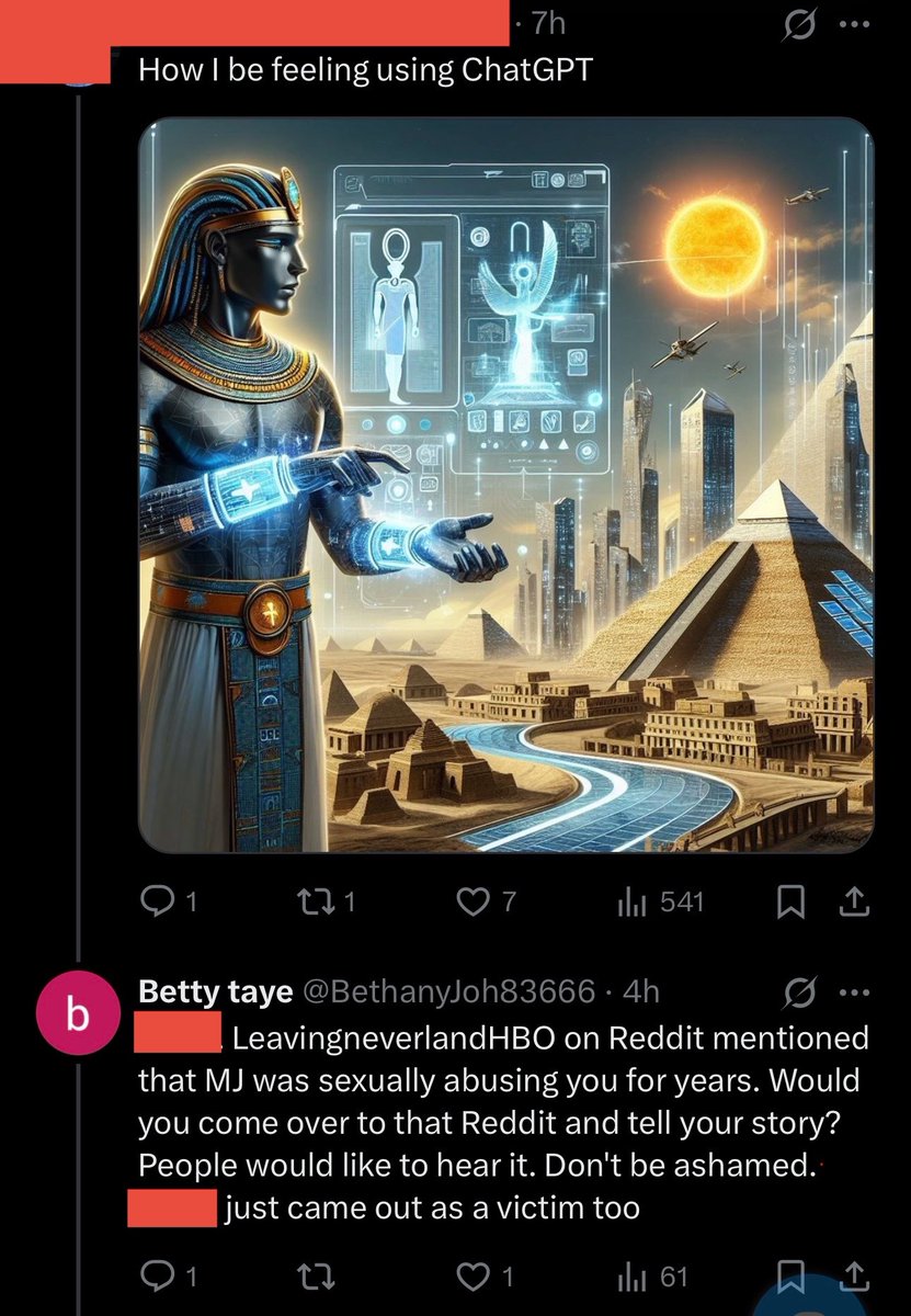 biker_woman's tweet photo. PSA:

The LeavingNeverlandHBO subreddit has members who frequently speculate about men who knew Michael Jackson as children being abused and harass them online. Posts have to be approved by moderators. Some there are wise enough to call this out, but the sub isn’t a safe place. https://t.co/VybYo2PdRl