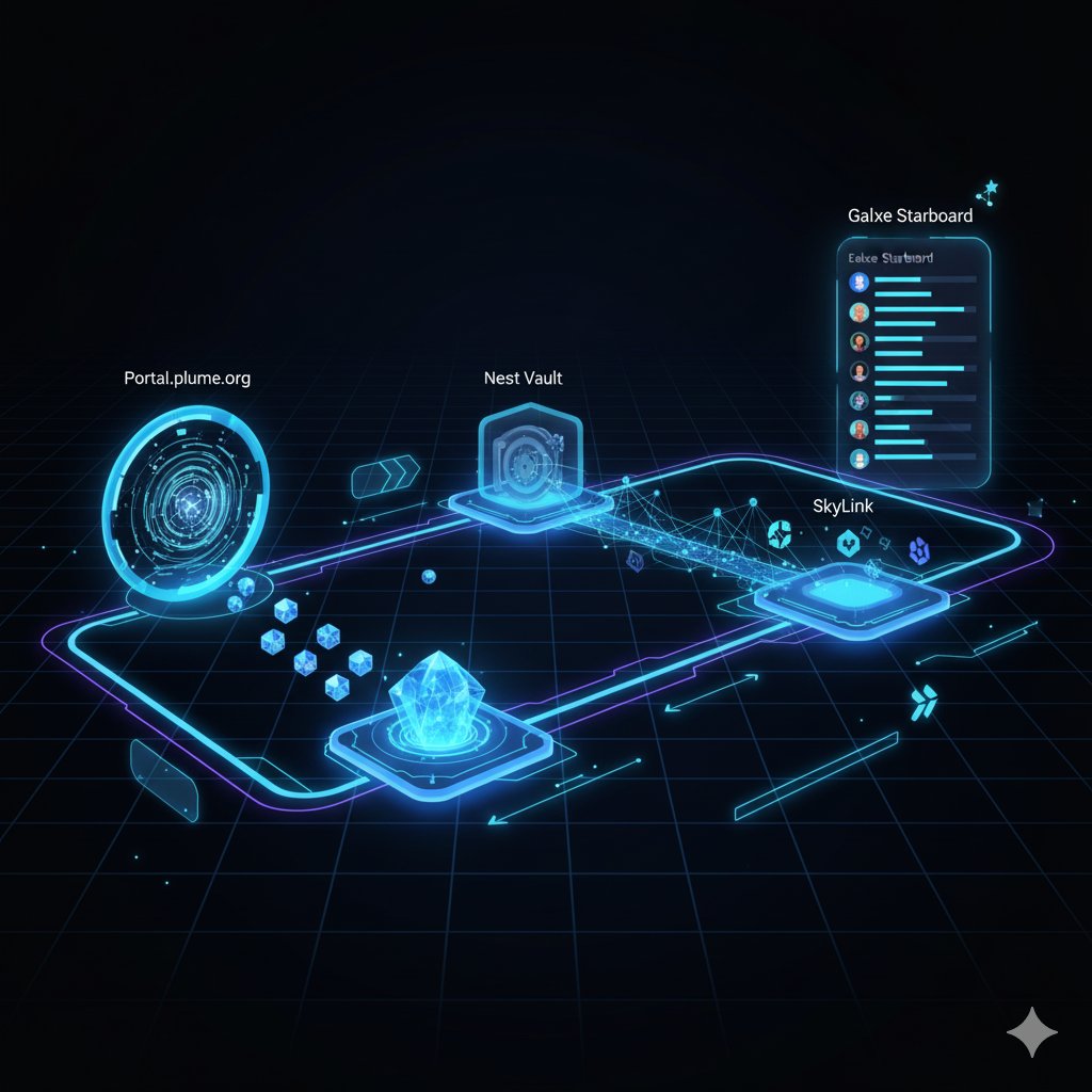 MoonMinorN's tweet photo. How to Get Started with @plumenetwork? 🚀

1️⃣ Visit https://t.co/8V3UXdkWpK
2️⃣ Bridge or stake assets into Nest Vaults
3️⃣ Explore DeFi apps &amp; cross-chain opportunities via SkyLink
4️⃣ Complete quests to climb Galxe Starboard and earn rewards

Powered by @Galxe Starboard ⭐️ https://t.co/eU1kiYkZHr