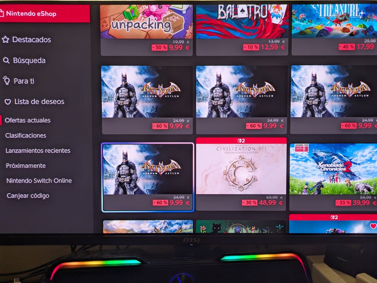 serrixes's tweet image. Mira @salbaFR, ayer cuando no pude comprar silkson durante un rato alguien de @nintendo creyó que me interesaba el Batman...por lo que sea... #nintendo #eshop #switch2 #nintendoswitch2 #switch