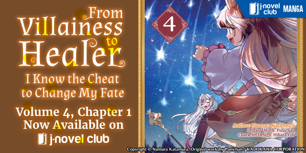 jnovelclub's tweet image. The Hero’s party arrives at Torte’s village with the legendary herb! But to save Tarte, it’ll take more than convincing the guards to permit Charlotte entry. 🚫 &quot;From Villainess to Healer: I Know the Cheat to Change My Fate (Manga)&quot; Volume 4 starts now! bit.ly/4gdNxo8