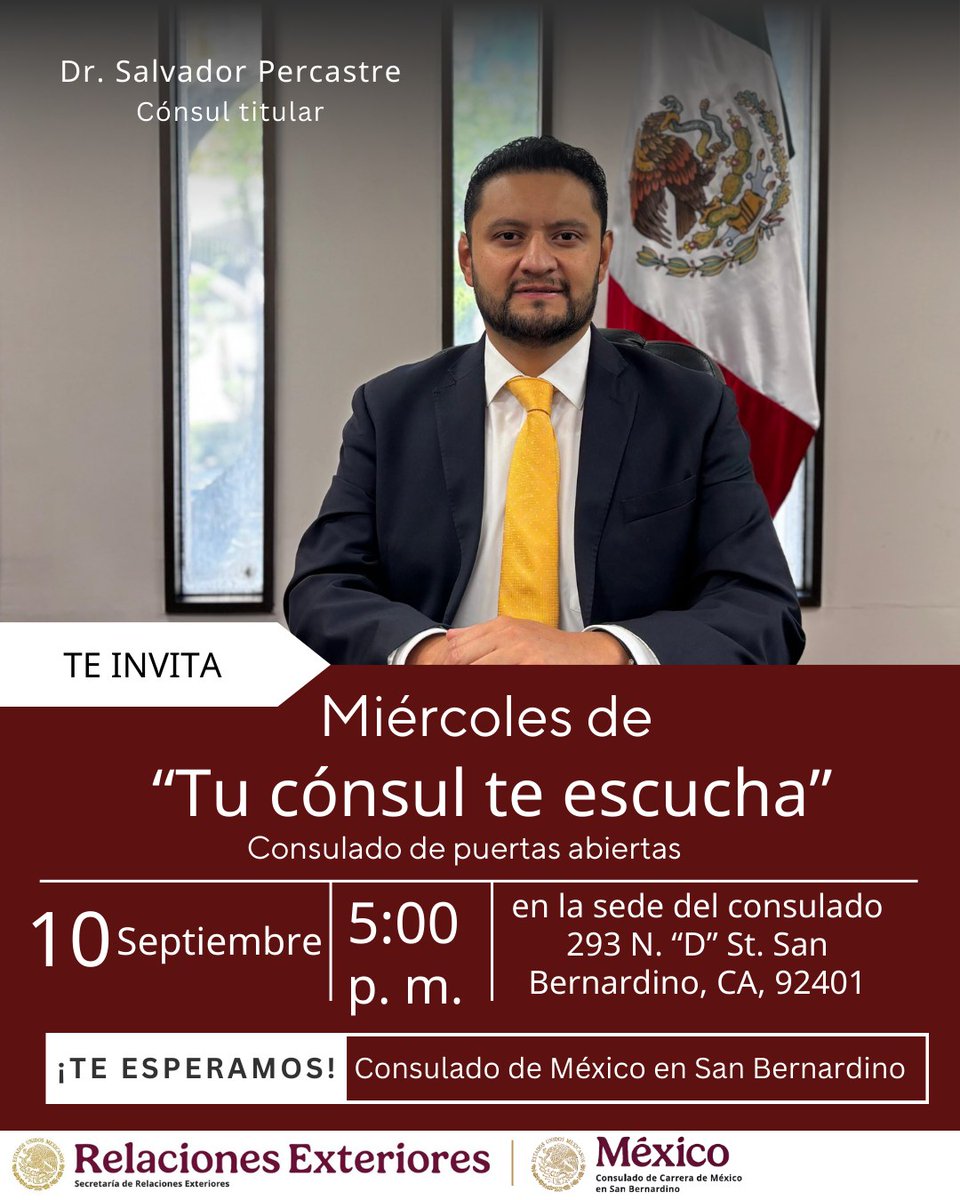 Miércoles de “Tu cónsul te escucha”
Transmisión por Facebook Live