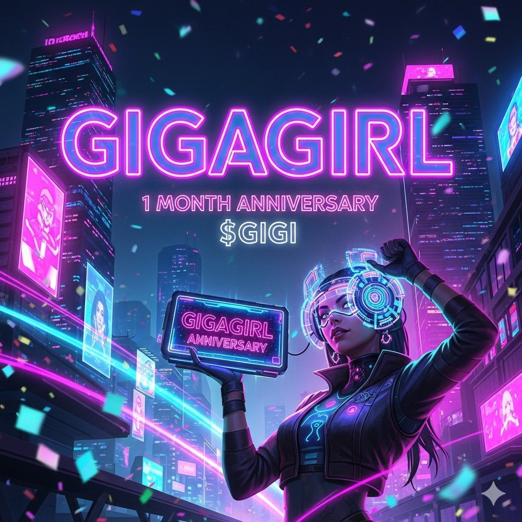 Celebrating 1 month of effort, growth, and community! 🎉

Thank you for your incredible support. $GIGI is all about you.

Stay tuned for big news... 👀🚀

#WLFI #GIGA #BTC #Ethereum #ETH #DeFi #Crypto #SOL #Solana