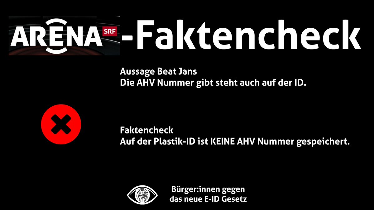 ppsde's tweet image. Faktencheck der SRF-#Arena zum
@Referendum_eID

#Abst25 #chvote