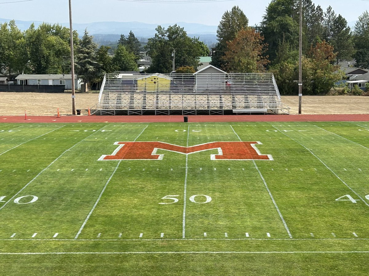 Coach7Lord's tweet photo. @IAmBrotherKing is at it again, helping us put down our M logo for our game tonight!  Thanks Sam! https://t.co/s63GzViR1s