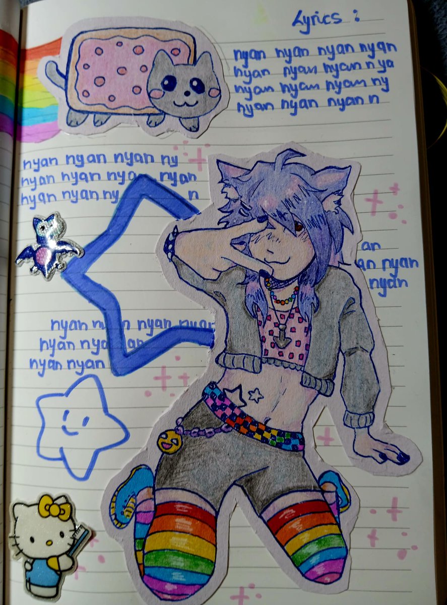 Some Fanart of Luvstarkei as nyan cat, these lyrics go hard 🔥🔥🔥