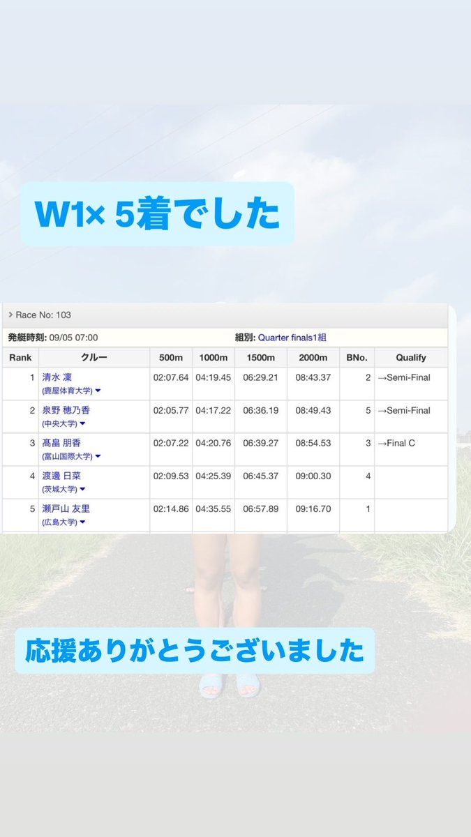 hurc1949's tweet image. 〈第52回全日本大学ローイング選手権〉
〈第2回ジャパンオープンレガッタ〉
レースの結果と本日の予定です
応援よろしくお願いします📣✊🏻