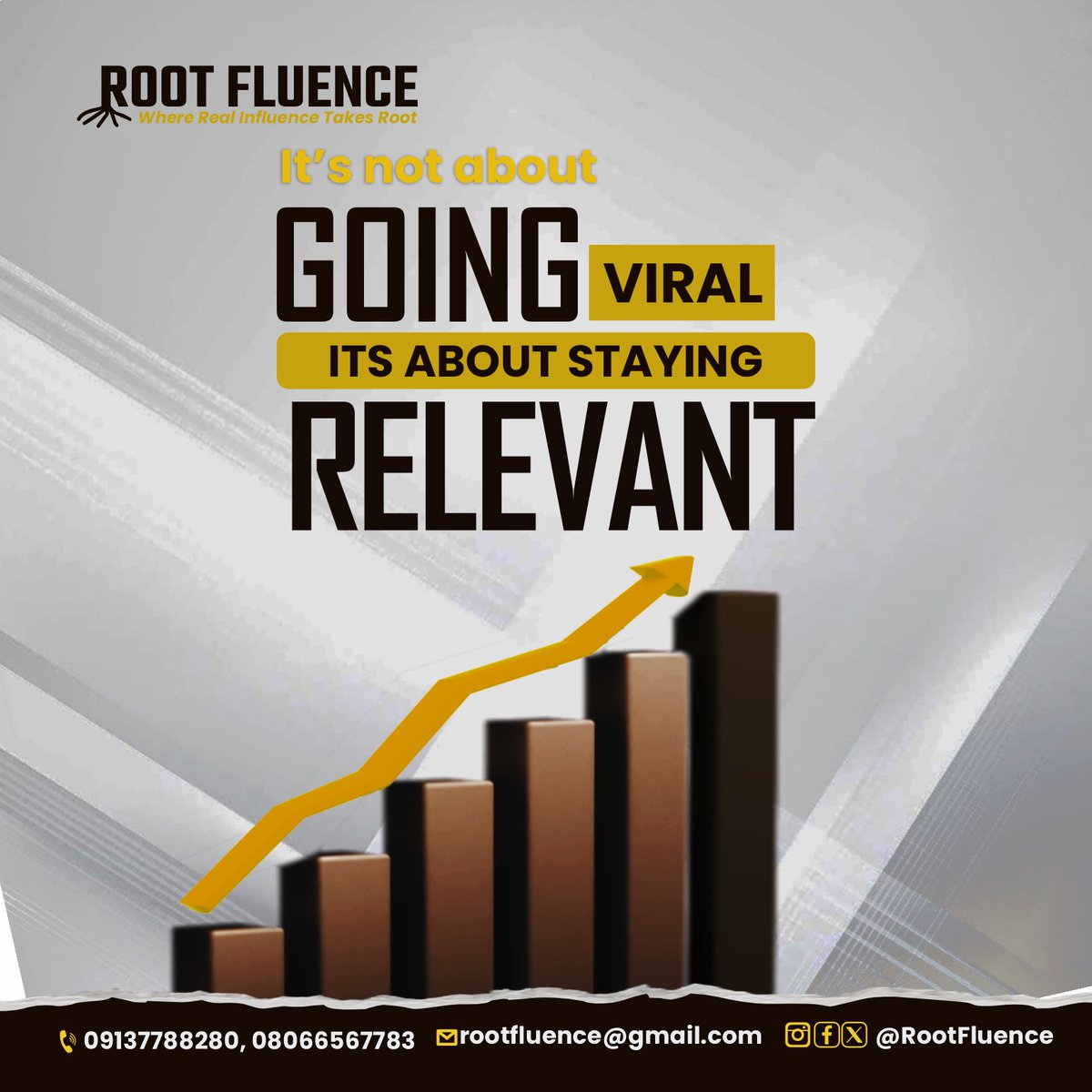 rootfluence's tweet image. Most businesses chase viral moments. Smart ones build relevance.

Viral posts disappear in 24 hours. Relevant content builds customers for years.Your audience doesn&apos;t buy from viral hits. They buy from brands they trust.

What problem does your business solve consistently?