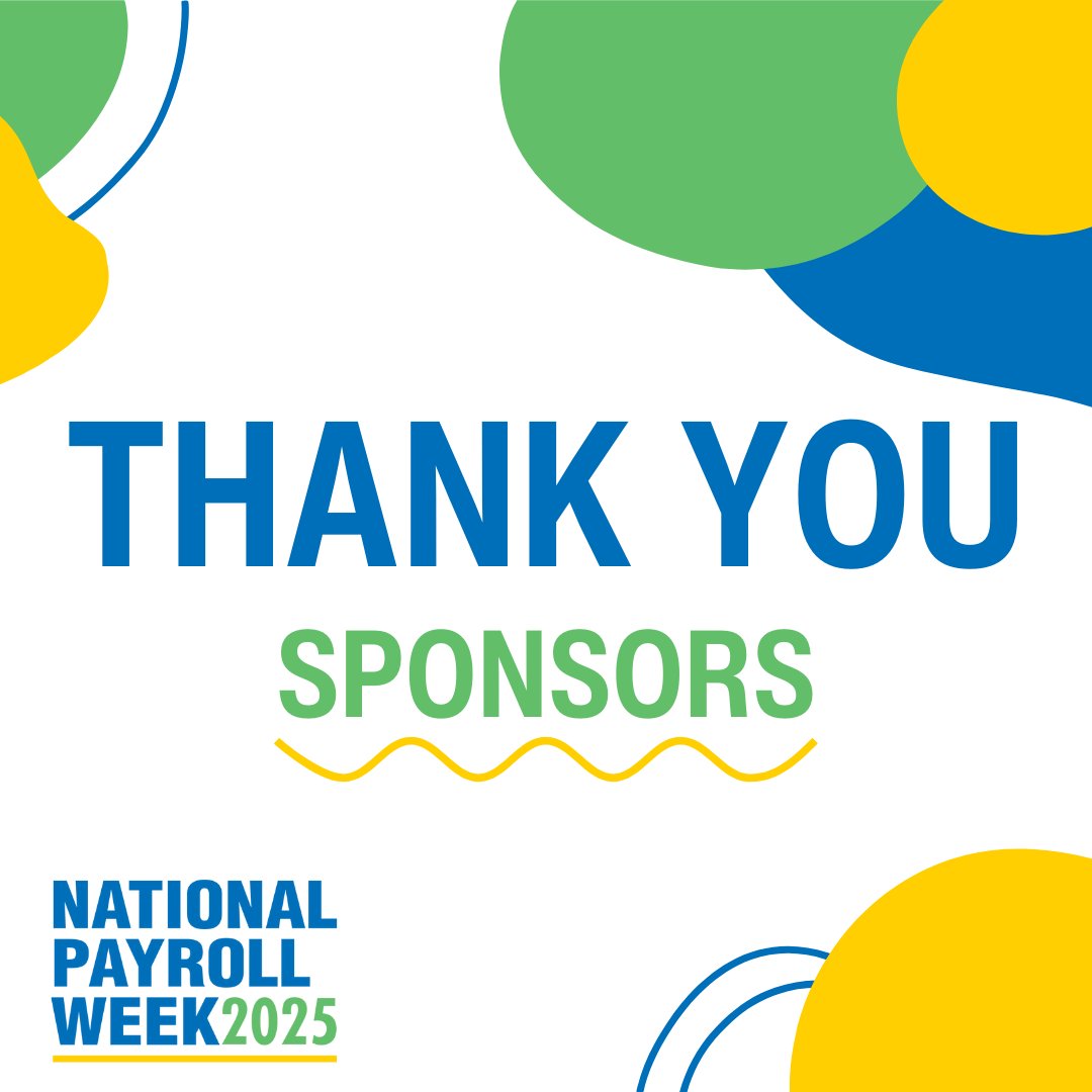 PayrollOrg's tweet photo. As #PayrollWeek 2025 comes to an end, we want to give one final THANK YOU to our incredible sponsors: @ADP, @Chime, Money Network by @fiserv, @rapidpaycard, @UKGInc, and 3Sixty Insights. Your support helps us celebrate the #payroll pros who make that payday feeling happen. 💚👏 https://t.co/KVkhniI51V