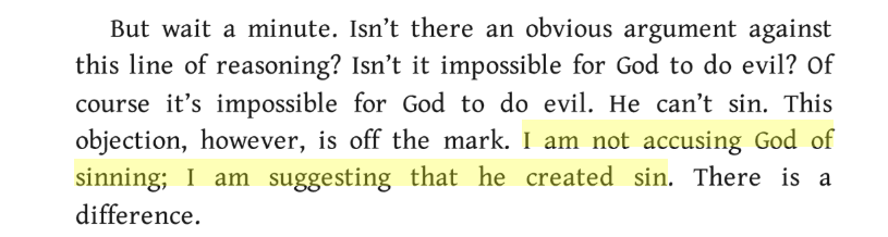 Ready4Eternity's tweet photo. You can't make this stuff up. 

I assumed this was a bogus quote, but it's not.

R.C. Sproul, Jr., Almighty Over All, Baker, p. 53-54 https://t.co/b9qrasnAtI