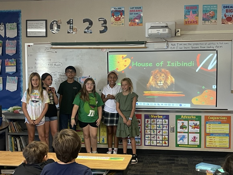 House Council presented their houses this week to 3rd and 4th graders #4Houses1Hawkfamily #WeAreBUSD #mchawks