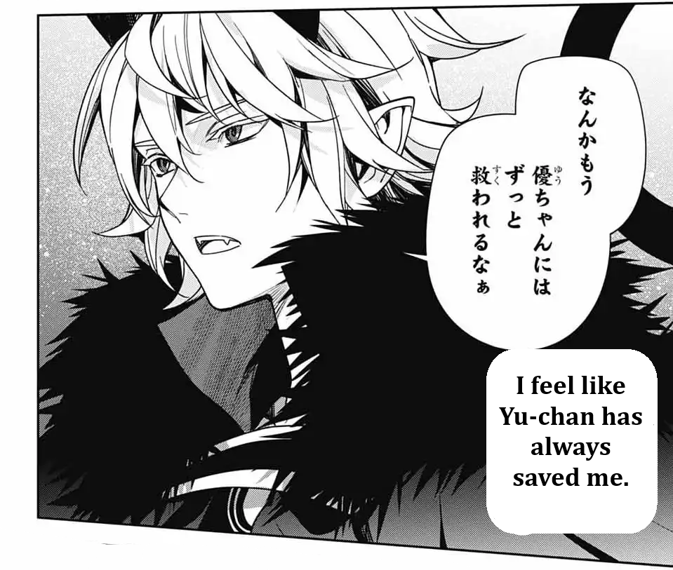 Otaku_Fan27's tweet photo. This is even confirmed by Mika himself in his dialogue on chapter 148 in the original japanese version:

(Yuuchan is such a good prince, he even looks like one with his new drip🖤🤍👌✨) https://t.co/GTvv253xdY