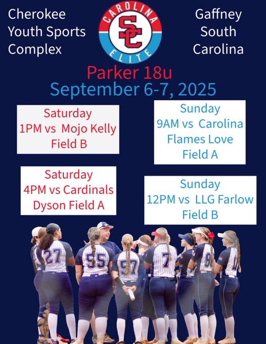 Can’t wait to showcase with my girls this weekend in Gaffney! <a href="/SCEliteParker/">SC Elite Parker</a> <a href="/CatholicU_SB/">Catholic University Softball</a> <a href="/coachsophiemac/">Sophie Maccarone</a> <a href="/CoachMckenzie2/">Coach Chris</a> <a href="/EGSCcoach/">Matt Gillespie</a> <a href="/mackense27/">Mackense greico</a> <a href="/CoachAMRobSB/">Coach A. Robinson</a>