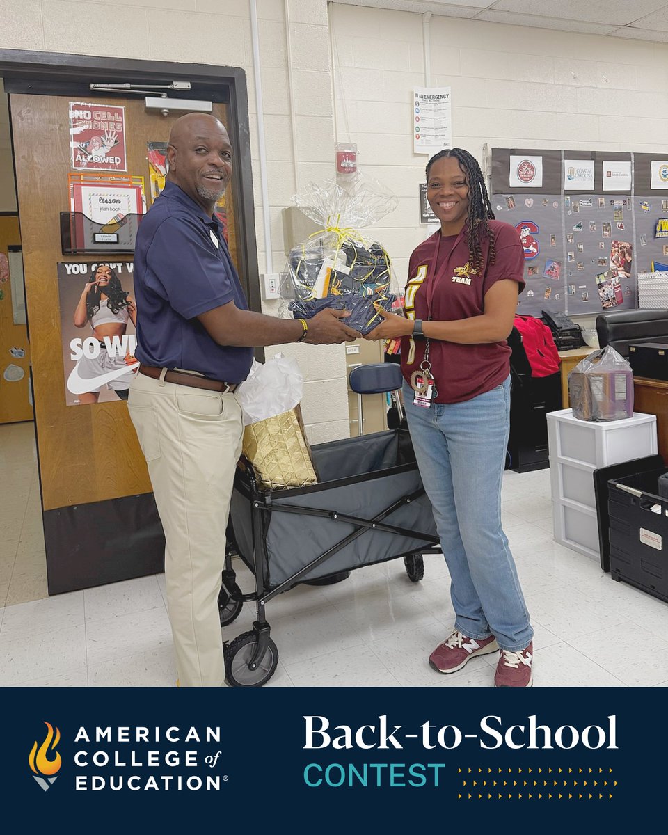 ACEedu's tweet image. The #ACE team has been busy during the back-to-school season dropping off goodies to #ACEAlumni educators around the country. 🎒📚 

Darryl Brown, ACE partner engagement administrator, visited Dr. Shiquita West at @ColumbiaHighSC in Columbia, SC. Giving back to educators  is one…