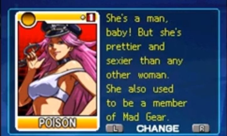 radiantsoulls's tweet photo. capcom fucking hates poison https://t.co/6wncjJycY5