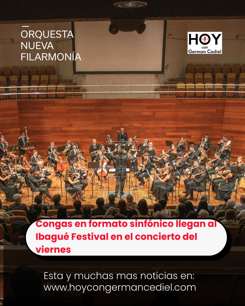 Congas en formato sinfónico llegan al Ibagué Festival en el concierto del viernes
Léala completa en: hoycongermancediel.com/?p=51137