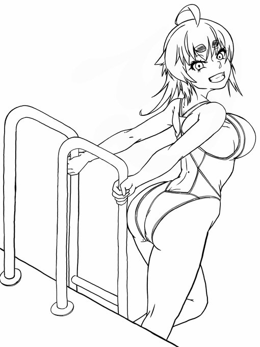 しばらく競水描いてなかったので。 ひとまず線画～ #九嶺蓮歌