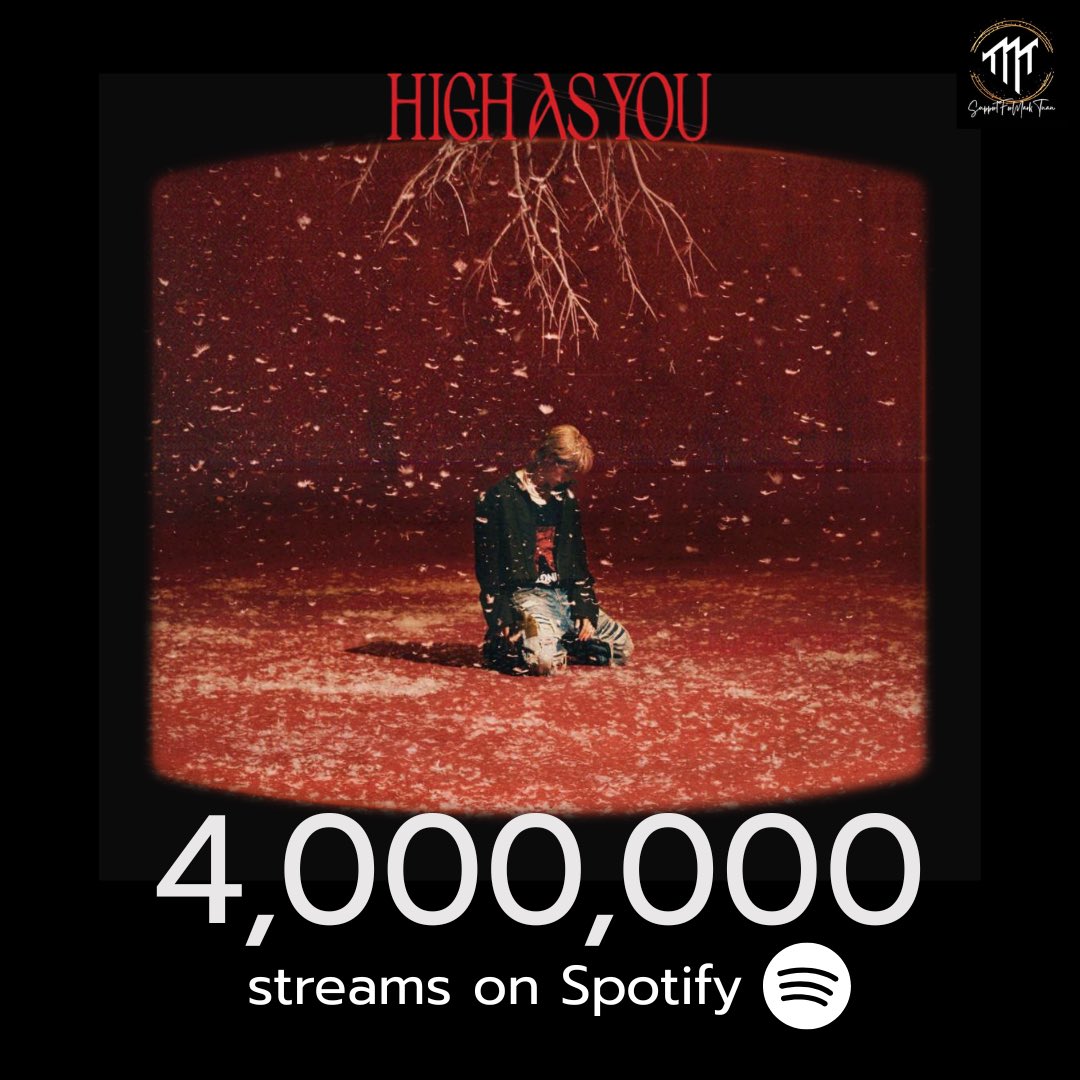 #HighAsYou has surpassed 4M streams on spotify! Congratulations 🎊 

🎧 : open.spotify.com/track/2OzmmSS0…

#MarkTuan #段宜恩 #마크 
<a href="/marktuan/">Mark Tuan</a> <a href="/DNAmngmnt/">Mark Tuan Official</a>