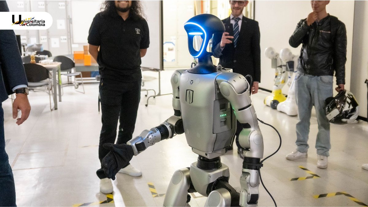 Universitariad4's tweet image. 🤝 ¡Convenio de Innovación con la U. de los Andes!
Nuestros estudiantes de la IUDC ahora podrán interactuar con Aura, un robot de última generación, y participar en el Club de Robótica y Automatización. 🚀
#IUDC #Innovación #Robótica #UAndes #Tecnología