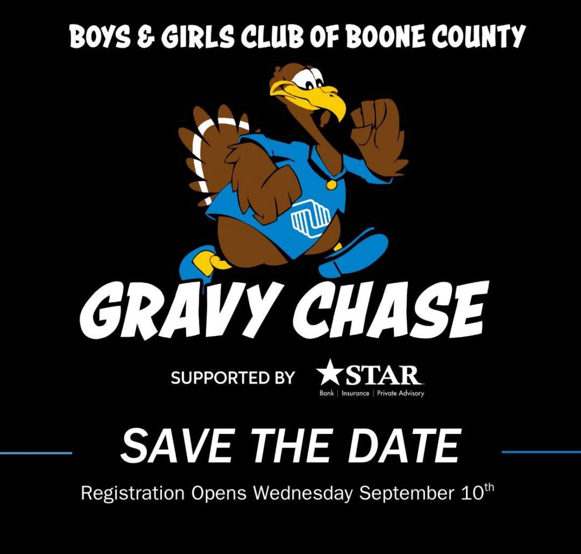 Kick off your Thanksgiving at the Boys &amp; Girls Club Gravy Chase!

Grab your family and friends and register for the annual Thanksgiving tradition Wednesday, September 10th!

Both our Zionsville and Lebanon race proceeds benefit the Boys &amp; Girls Club of Boone County.