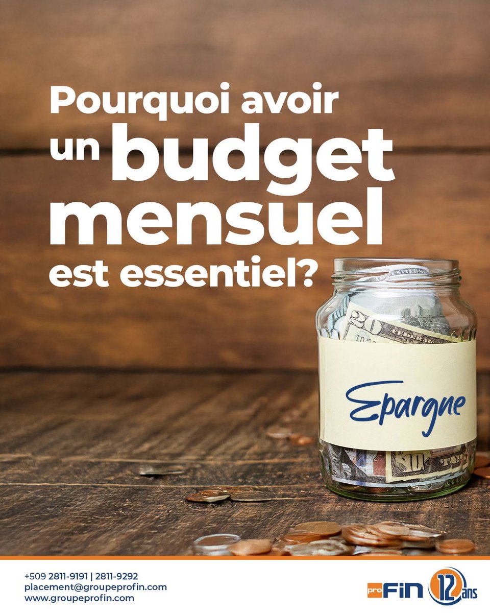 GroupeProFin's tweet image. Alors que nous approchons de la fin de l’année fiscale, reprenons ensemble quelques notions clés vues cette année.
Un budget mensuel permet de mieux planifier ses dépenses, éviter les imprévus et atteindre ses objectifs financiers.
🔹 Contrôle : Suivez où va votre argent et…