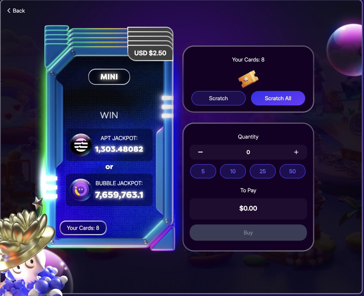 DannysWeb3's tweet image. Up a bit over $200 today on @Scratchdotwin on @Aptos ! Game is super addicting!!