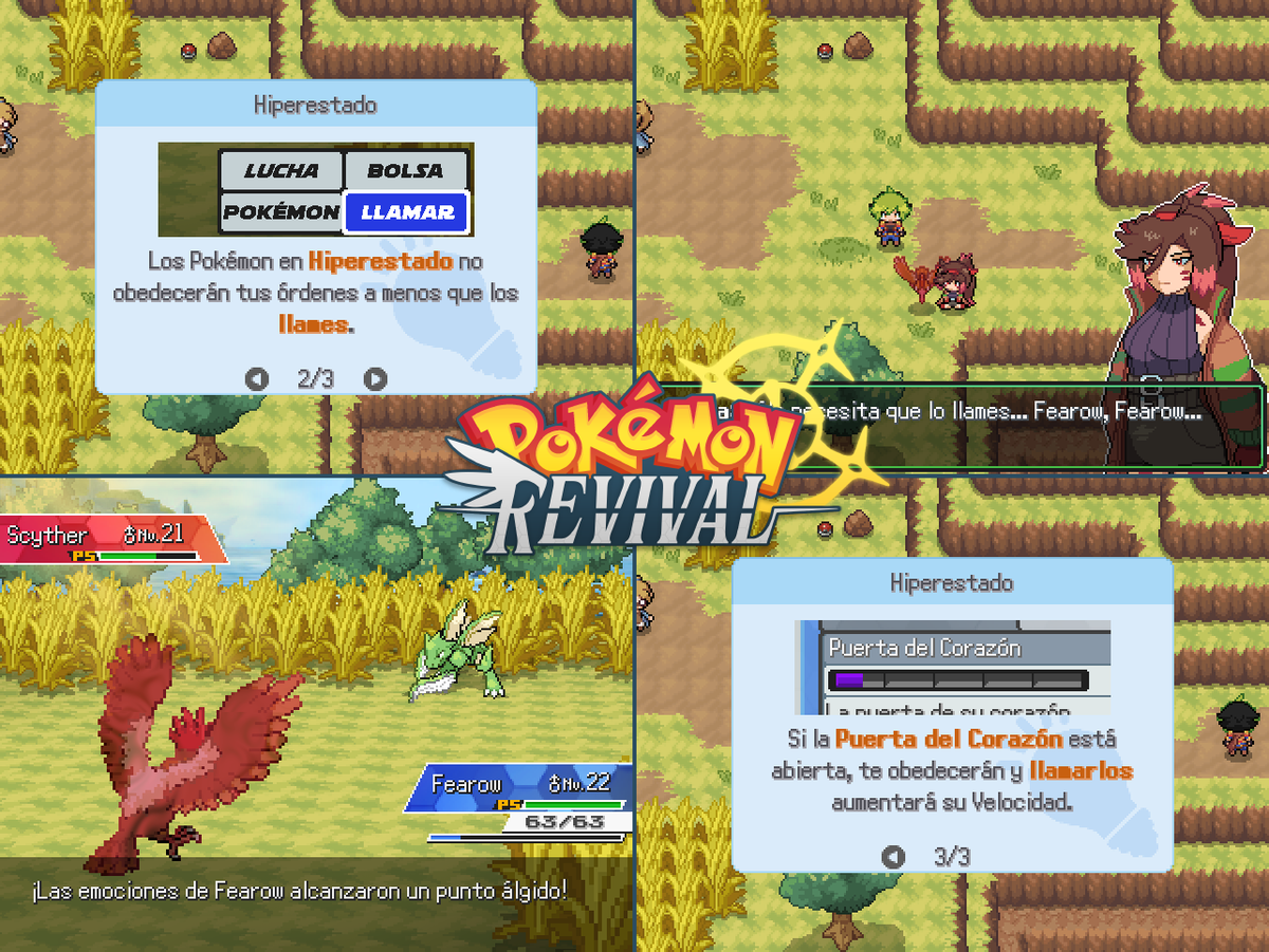 ⚡️NOTICIAS DE POKÉMON REVIVAL⚡️

¡Cuidado! A medida que vais abriendo la Puerta del Corazón de los Pokémon Oscuros estos pueden entrar en Hiperestado.

Cuando un Pokémon se sale de control tendréis que usar el comando Llamar en vuestro menú de ataque.

¡El Capítulo 2 está al 75%!