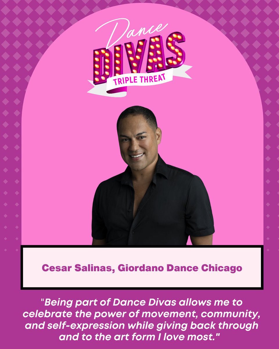 dancedivaschi's tweet image. We are so excited to welcome Cesar Salinas to the “Triple Threat” divas stage! This is Cesar’s 5th year as a Diva and we are beyond grateful for the dedication, artistry, and love he brings to the stage.
 
#DanceDivas #TripleThreat2025 #ChicagoDance