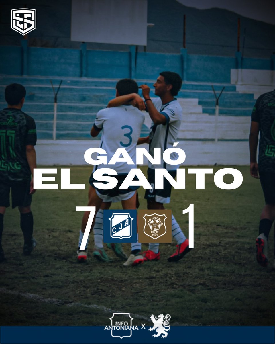 GANARON LOS PIBES 💙 🤍 🤎 

𝗧𝗼𝗿𝗻𝗲𝗼 𝗔𝗻𝘂𝗮𝗹 𝗖𝗹. '𝟮𝟱 - Fecha 3 

JUVENTUD ANTONIANA 7 - 1 Unión 

Bruno Flores ⚽
Joaquín Ramirez ⚽
Leandro Condori ⚽
Jorge Bustamante ⚽
Antonio Mamani ⚽
Luciano Talevi ⚽
Ignacio Garnica ⚽