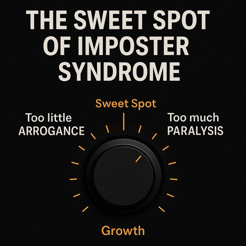 The Sweet Spot of Imposter Syndrome

I used to think imposter syndrome was all bad. 

But I’ve learned, at least for me, it’s more of a dial than a switch. 

If you feel too much imposter syndrome it's completely debilitating and unsustainable, so you have to deal with it. 

Yet,