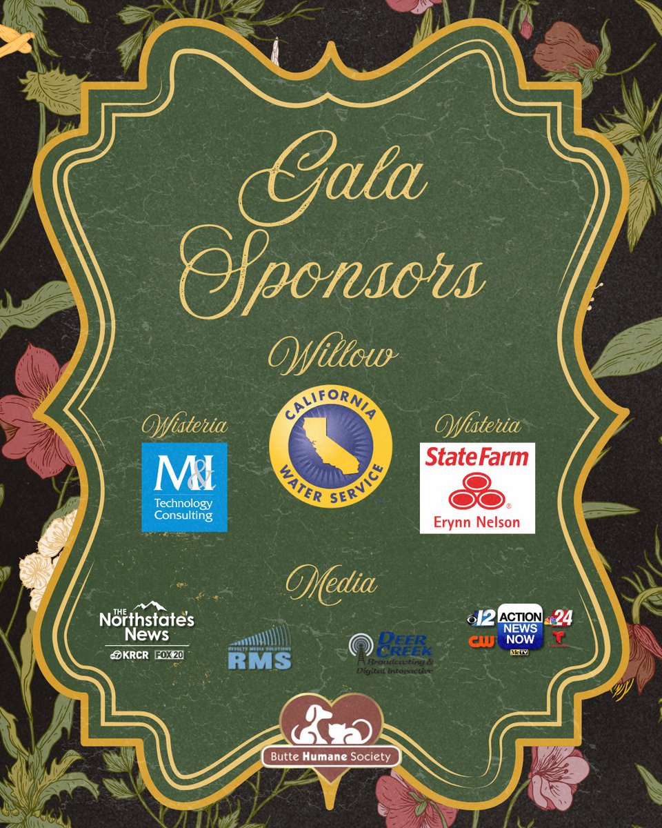 buttehumane's tweet photo. We wanted to extend a heartfelt THANK YOU to some of our incredible sponsors supporting this year’s Gilded Garden Gala. Today is your LAST CHANCE to get tickets! 🎟️✨ Get yours today! https://t.co/paVfPYkVcD https://t.co/M7vSfv8S78