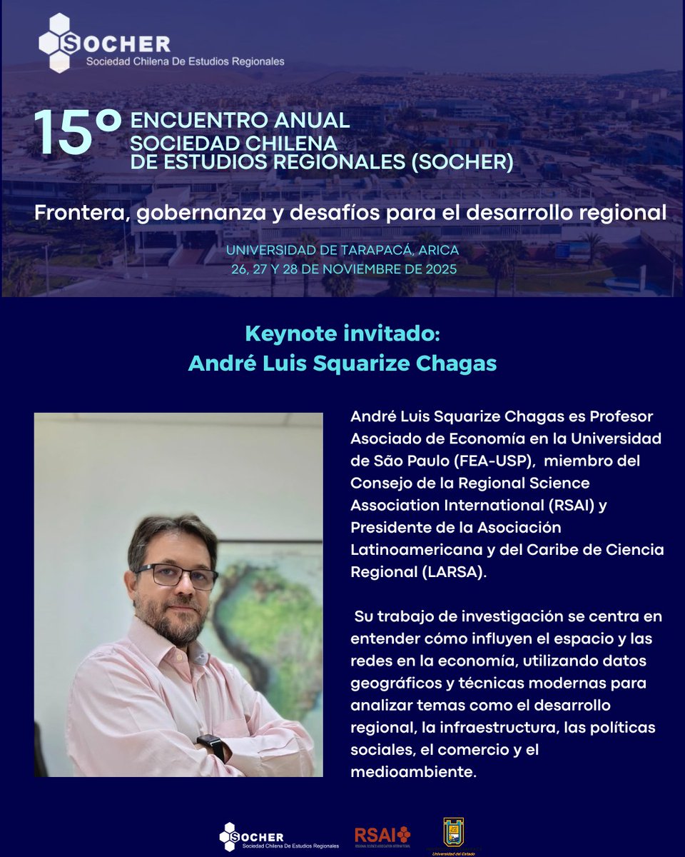 Socher_Chile's tweet image. ✅ ¡El Profesor André Chagas es nuestro primer keynote speaker confirmado para el #EncuentroSOCHER2025!
👉 Recuerda enviar tu artículo completo o resumen extendido antes del 30 de septiembre: lnkd.in/ecnSkzKc
