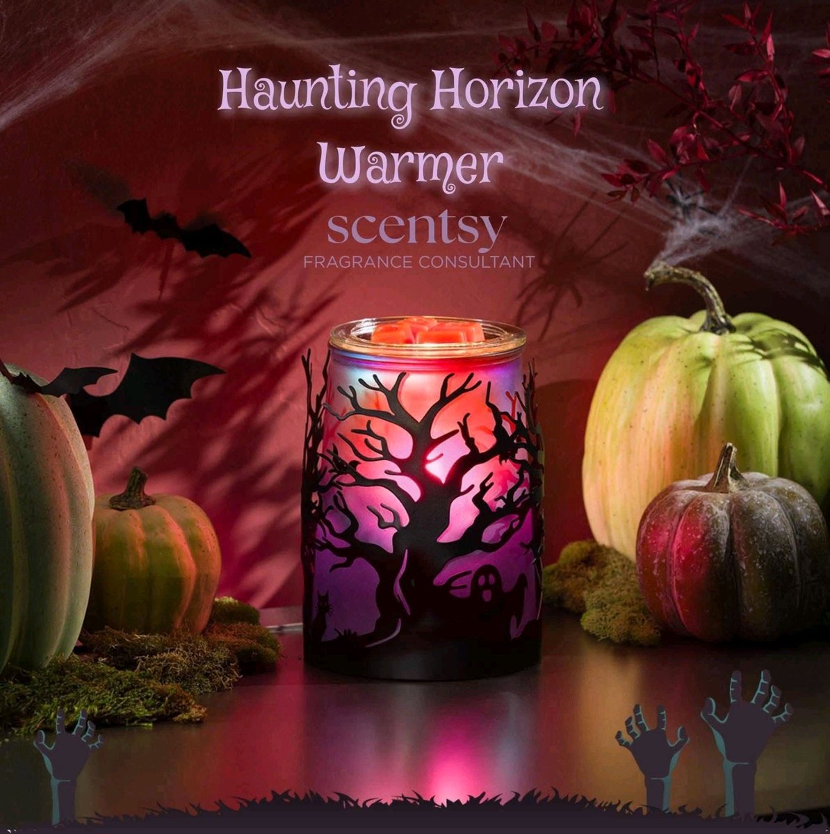 FabFragrances4U's tweet image. 🍂✨ Get spooky this season with our Haunting Horizon Warmer 🌙—25W of mesmerizing glow to light up your fall nights! Perfect for autumn vibes 🍁🎃. How do you decorate for spooky season? kbarts.scentsy.us/shop/p/102873/… #AutumnGlow #SpookyDecor #FallVibes