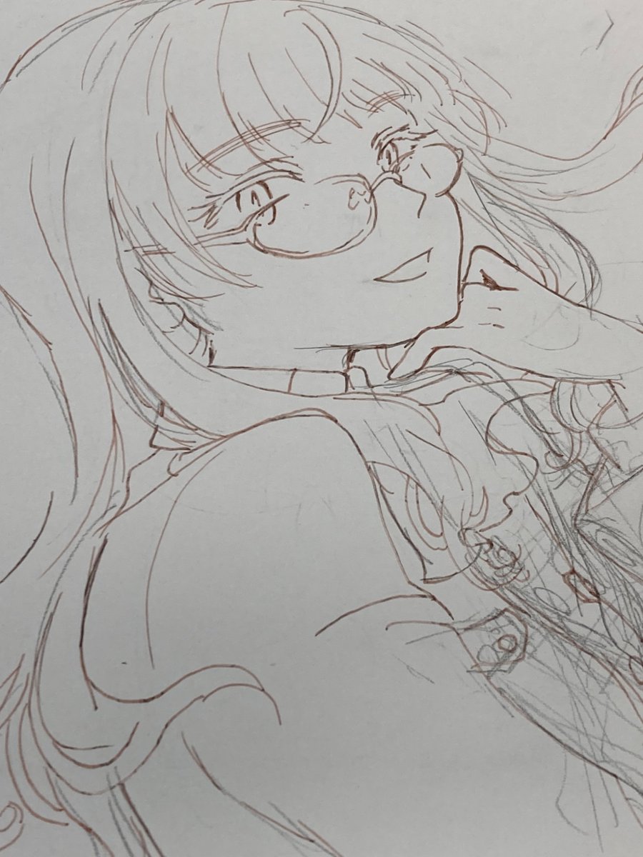 「明日のこみトレ頒布用ミニ色紙絵。 ジョーちゃん、エイラ、サーニャ、線画途中のペリ」|ロシーヌ@無役のイラスト