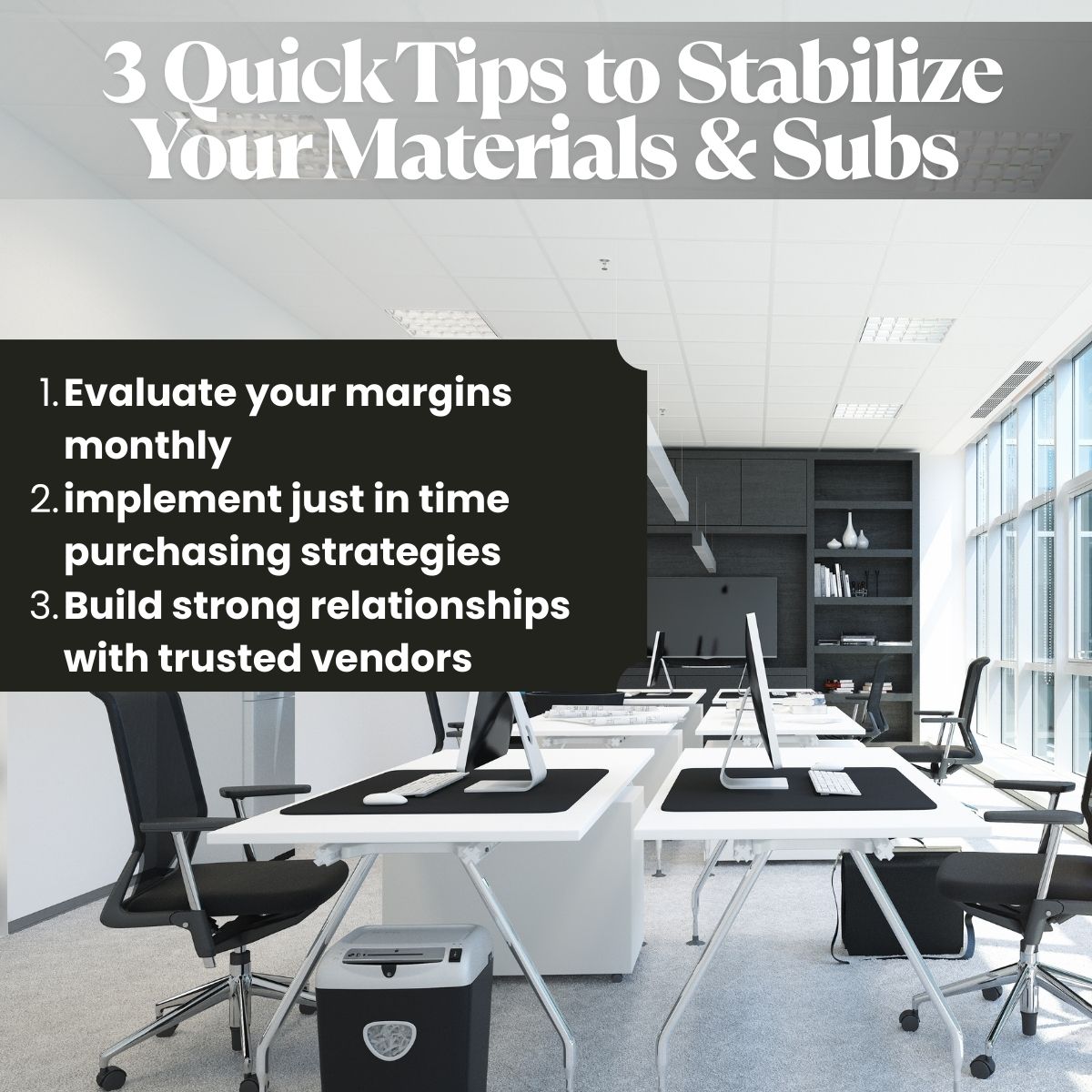 SusanneMariga's tweet image. Keeping materials and subcontractors in check is key to steady cash flow and strong profits. Build vendor relationships, cut waste, and scale smarter.
📘 Learn more in Profit First for Minority Enterprises: amazon.com/Profit-First-M…
#BusinessProfit #CashFlowTips #ScalingSmart