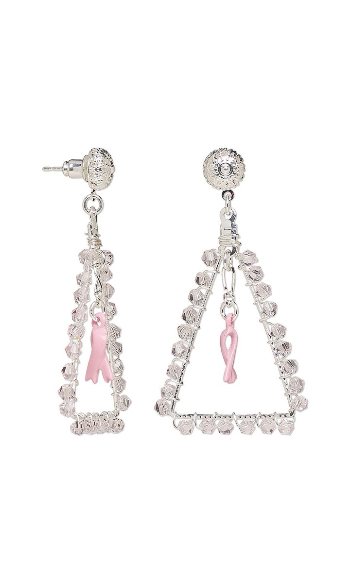 Support Breast Cancer Awareness with these effervescent earrings, featuring pink Celestial Crystal®, silver-plated findings and a pink enamel awareness ribbon.
You can find more details about this design inspiration here: firemtn.co/4patvPm